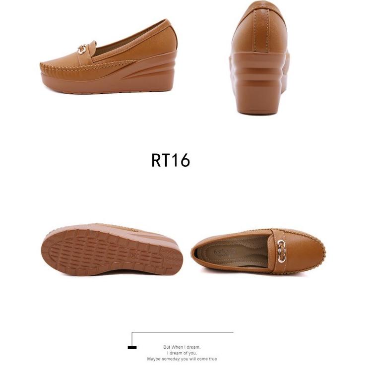 Kelsey Sepatu Wedges Wanita Sepatu Kerja Kulit Wesges 6,5cm RT16 [BLI. 20908]