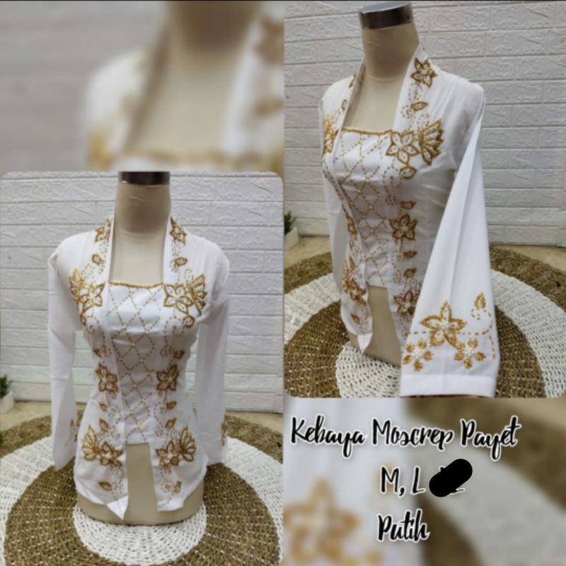 kebaya payet kekinian tangan lonceng, panjang, terompet