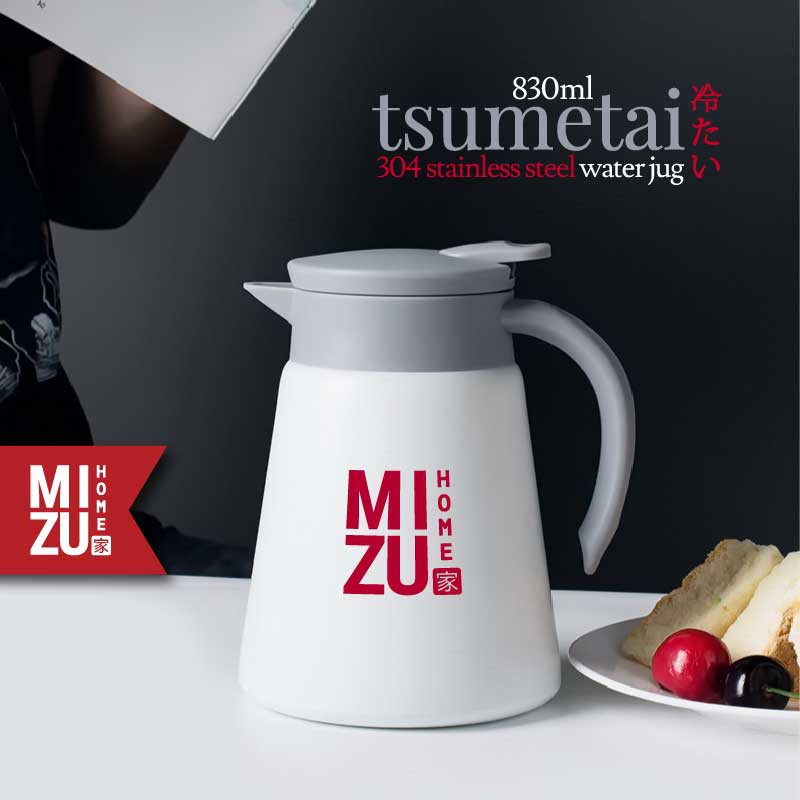 MIZU TSUMETAI 830ml 304 Stainless Steel Thermos Water Jug Teko Termos Stenles Air Panas Dingin-1