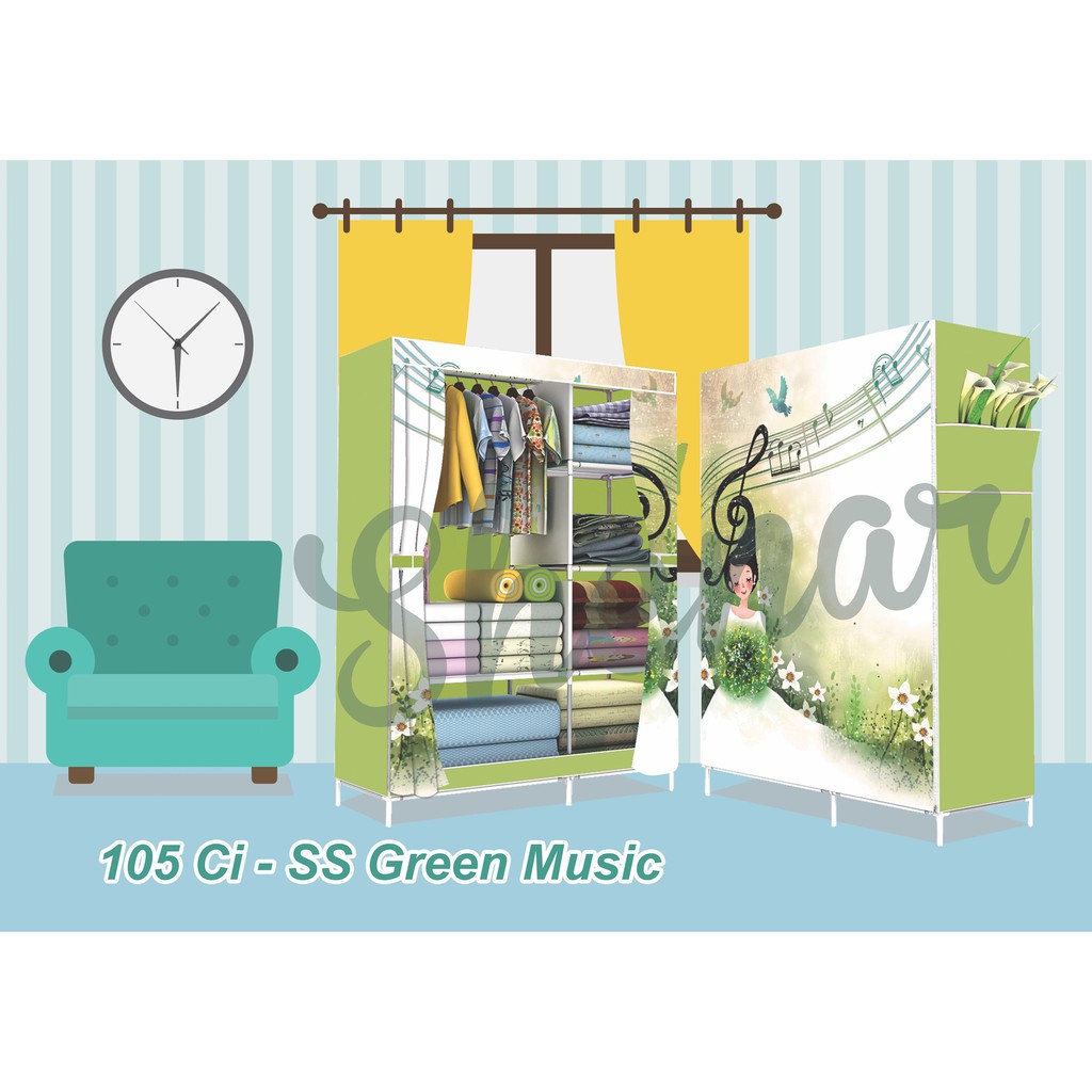 Lemari Pakaian (L:105CM) 3kg-105 CISS BUKA SAMPING SHENAR