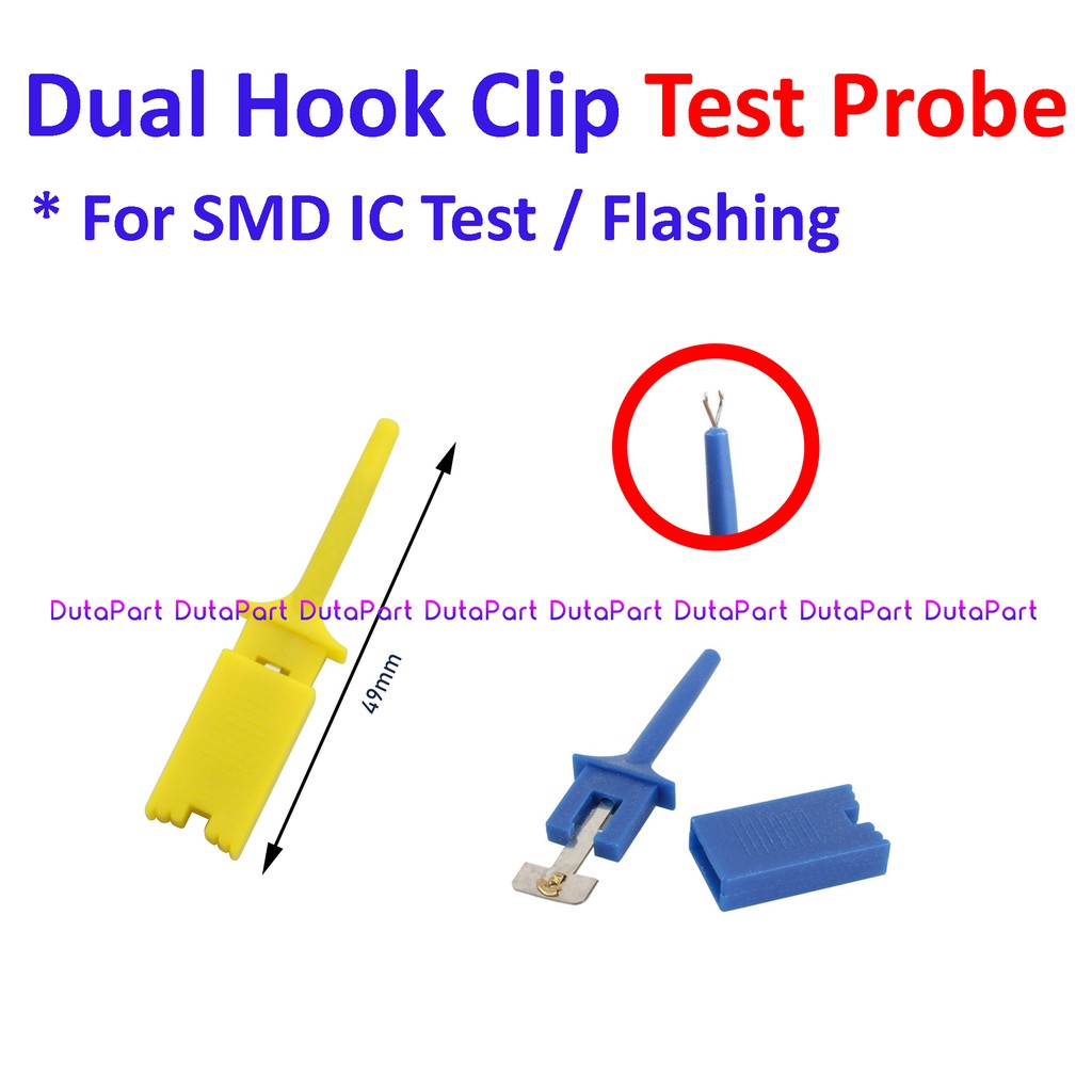 Dual Hook Clip Test Probe Klip Penjepit Pengait Jepitan SMD IC Test