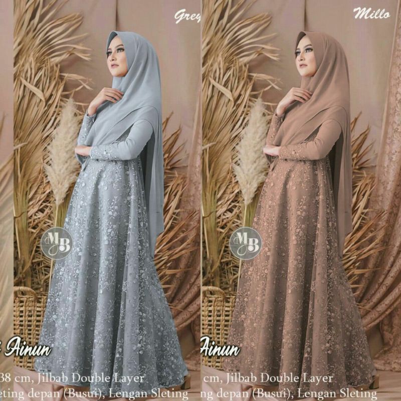 Syar'i Ainun  Gamis syar'i Gamis brokat