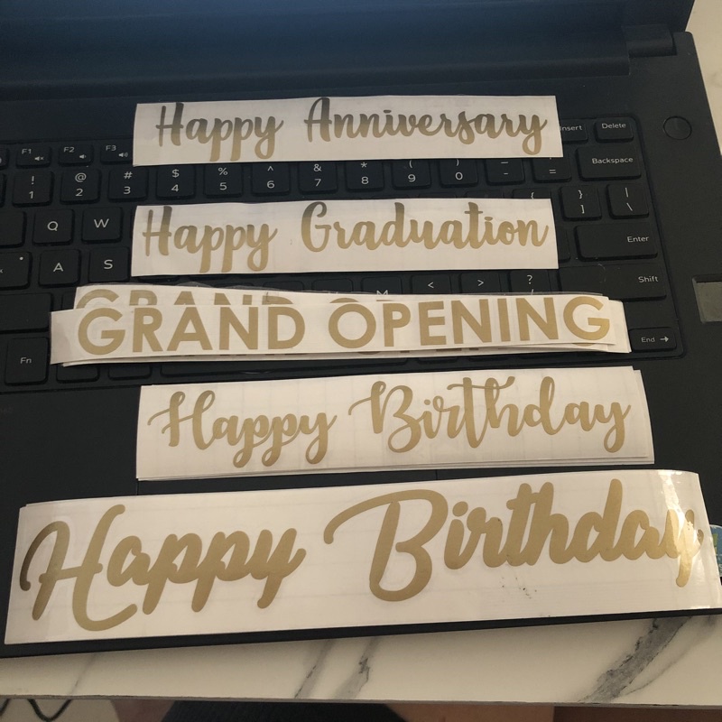 Jual sticker stiker balon pvc happy birhtday, congratulations bisa ...