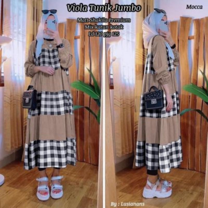 ✔COD TUNIK JUMBO MIDI JUMBO LEBARAN 2022 VIOLA TUNIK