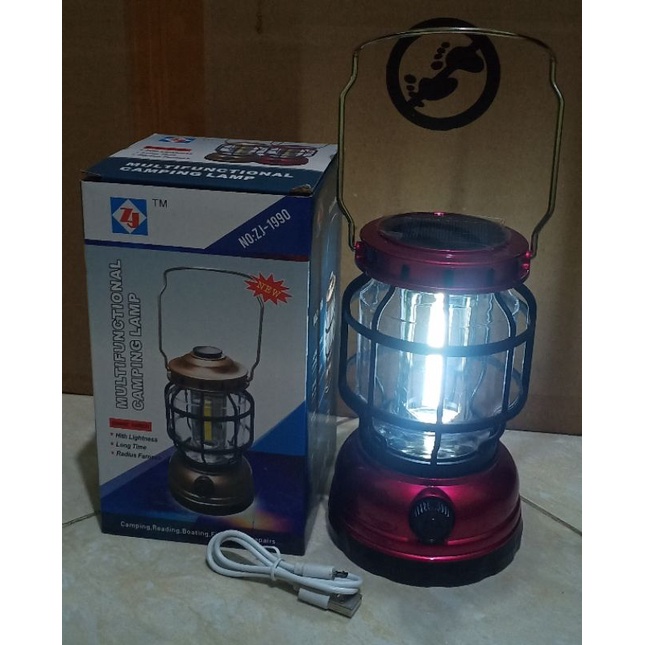 Lampu Camping Solar Cell Baterai 18650 Rechargeable