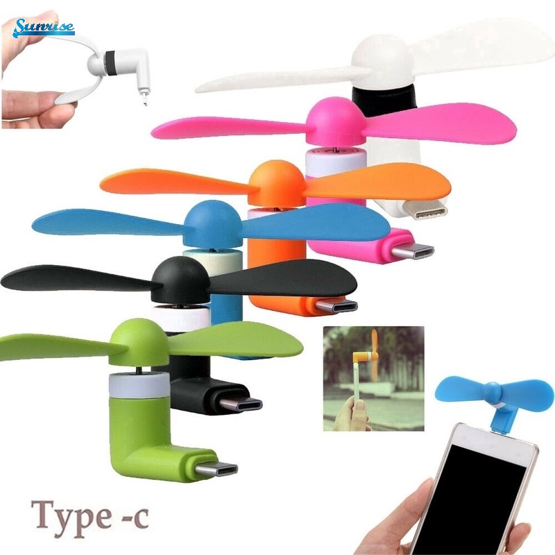 Kipas Angin Mini Tipe C / Flexible Portable Bisa Dilepas Untuk Power Bank / Laptop / Handphone Android