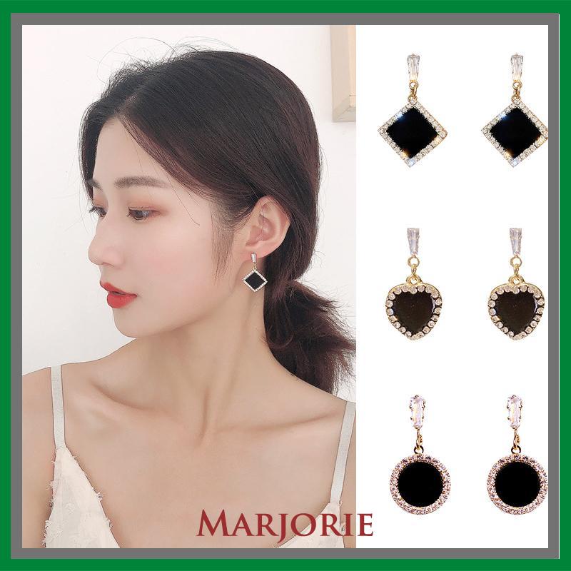 S925 Silver Needle Earrings Temperamen Fashion Kepribadian Anting Geometris Anting Wanita-MJD