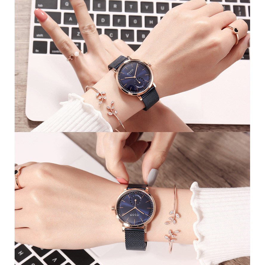 Julius JA-1065 / JA1065 ORIGINAL Jam Tangan Wanita Stainless Steel - Silver Rose Gold Blue Black