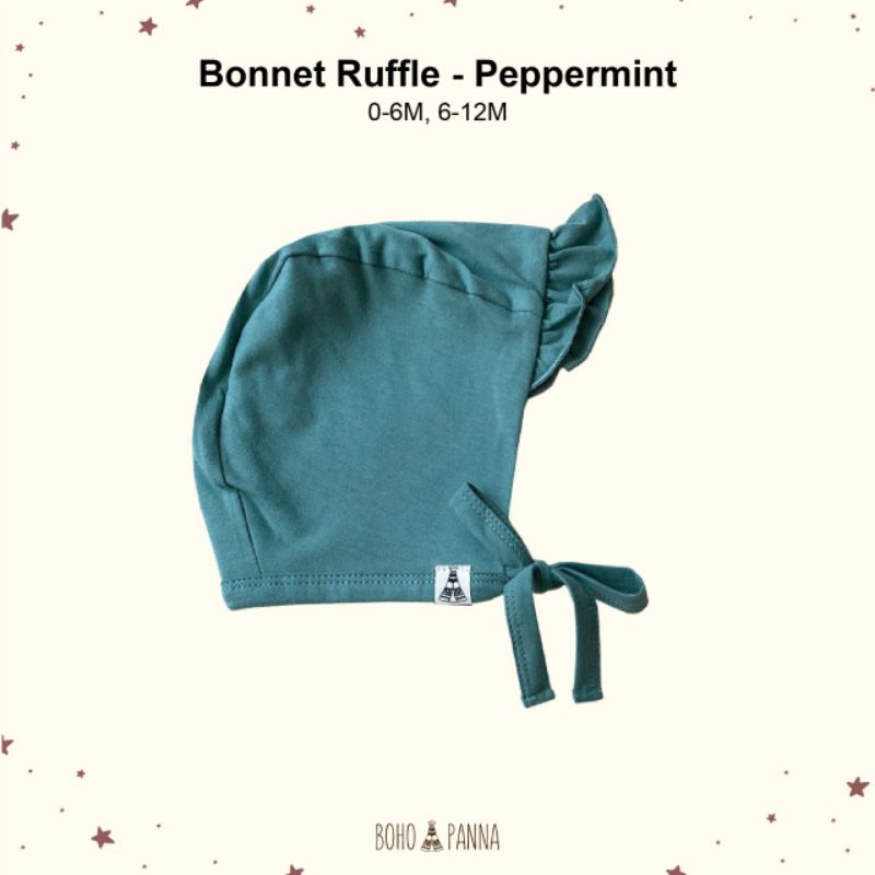 BONET RUFFLE TOPI ANAK BAYI BOHO BABY SURABAYABABY-Peppermint