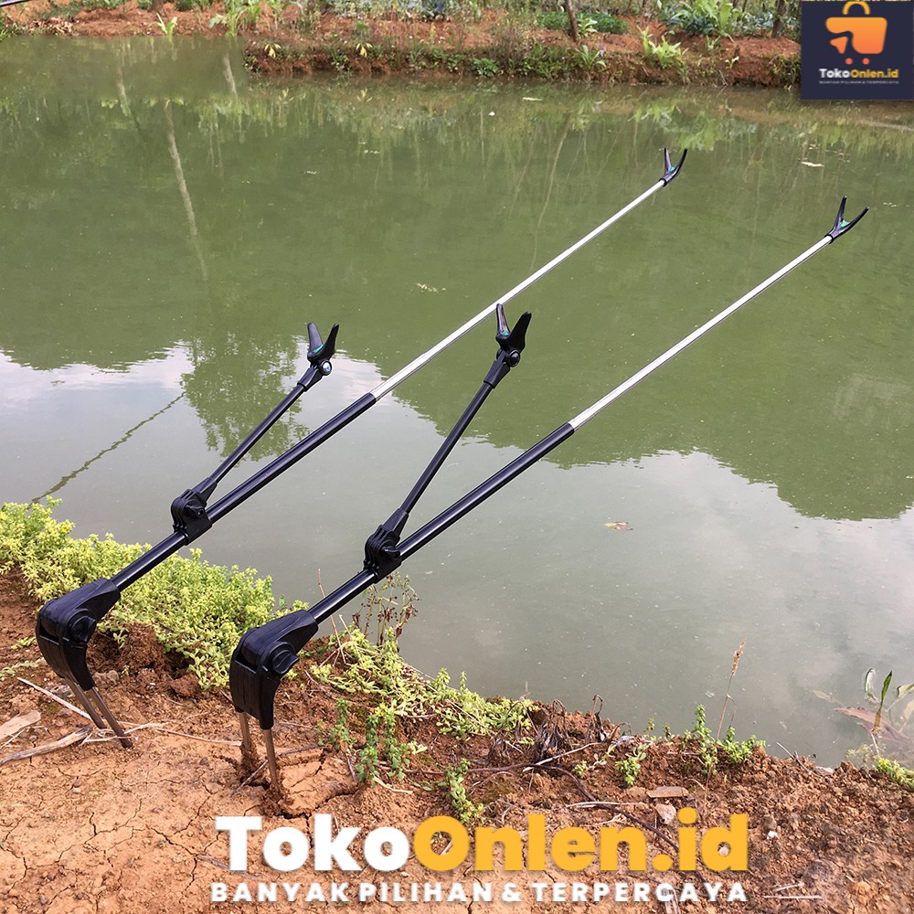 D9D Lixada Bracket Joran Pancing Ikan Adjustable Holder 1.7M - V-003 - Black