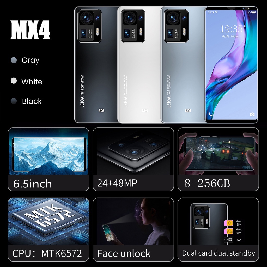 【COD+Pengiriman lokal】 hp murah MX4 Pro 5G 6.5Inci Ponsel Jaminan Kualitas RAM 8GB ROM 256GB Dual Card SIM Smartphone Android Ponsel baru original Handphone murah promo cuci gudang hp murah