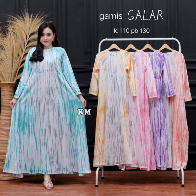 Gamis Rainbow Tyedie Bahan Kaos