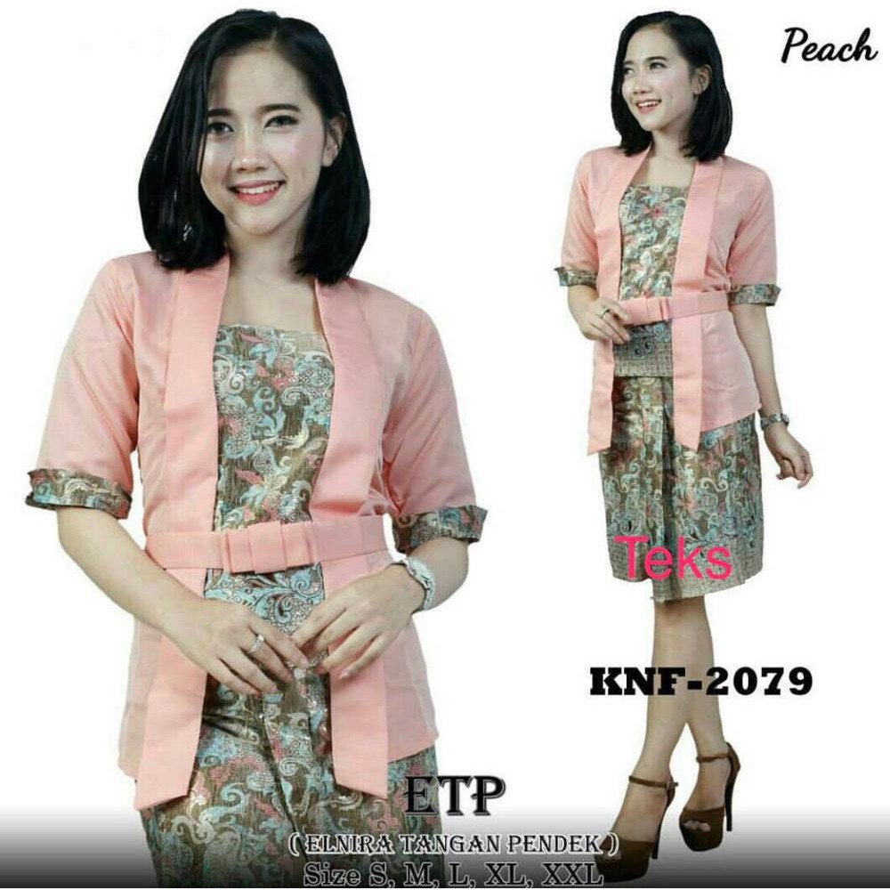 Kebaya Elnira Tangan Pendek / ETP Peach Dan Warna Lainnya