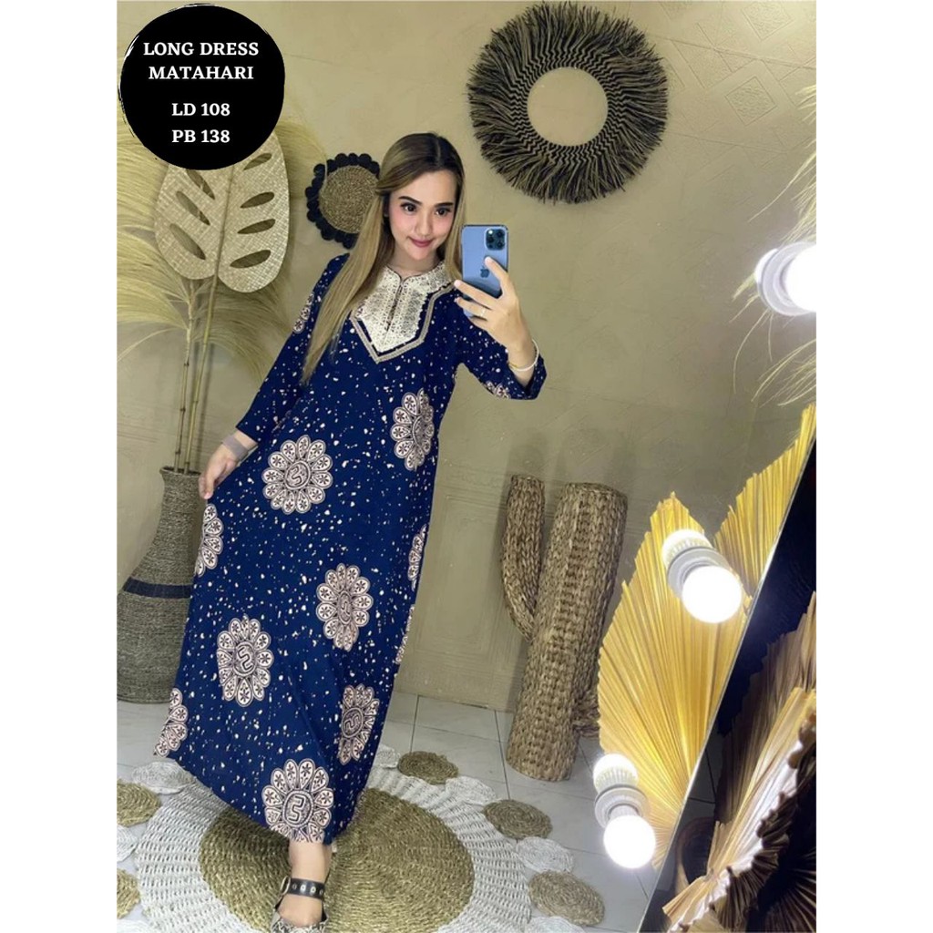 Longdress Arab renda / daster arab lengan panjang motif bunga matahari