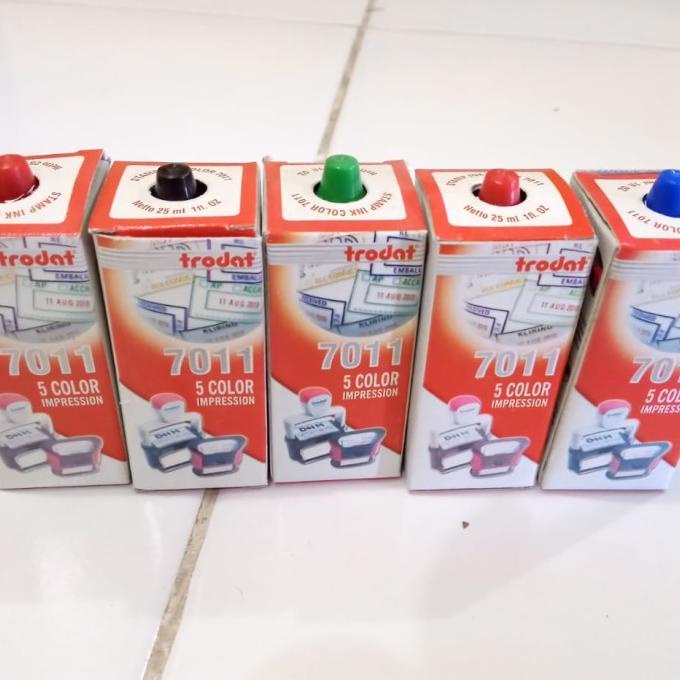 

monggo] Tinta stempel TRODAT 7011 ORIGINAL MERAH,BIRU,HITAM,HIJAU 25ml