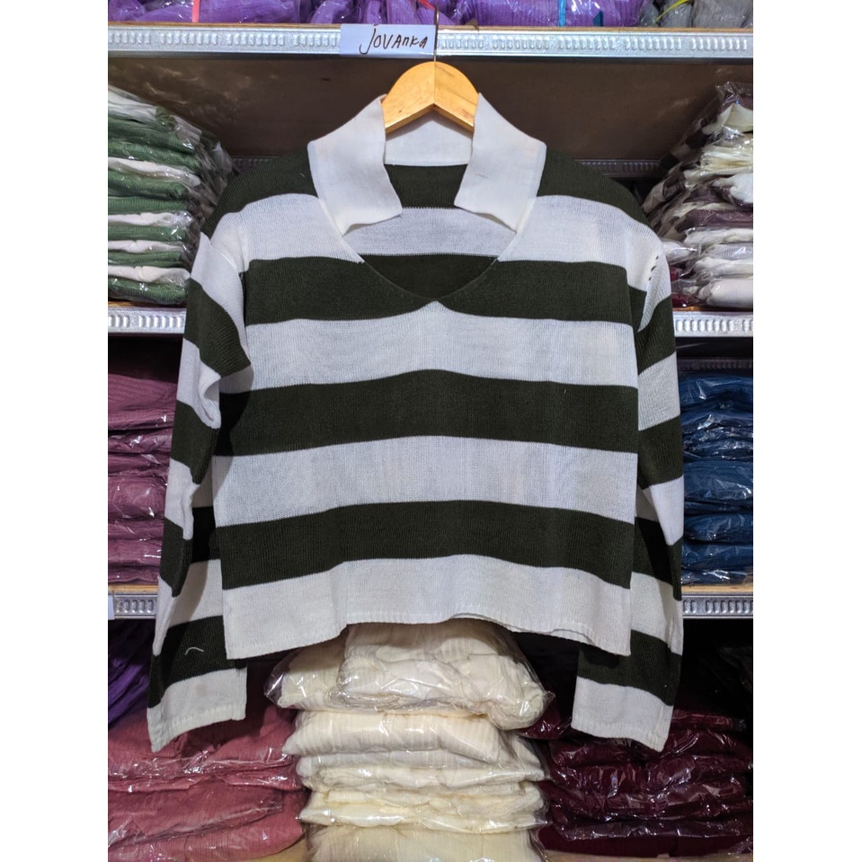 atasan blaster,outer crop,sweater crop blaster-army