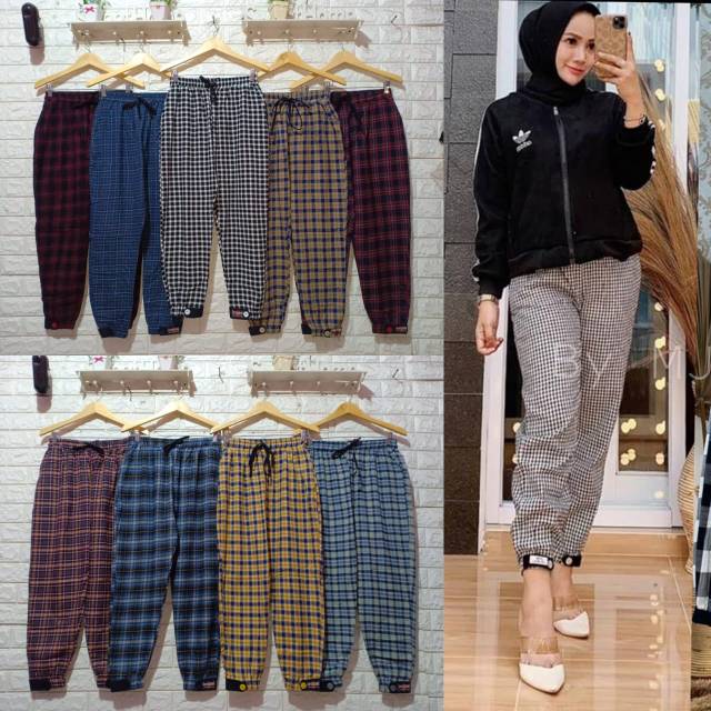 Celana joger Kotak kotak By jevanni