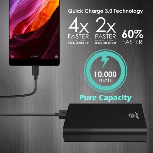 UNEED quickbox M10 powerbank 10000mah quick charge 3.0