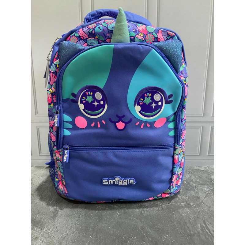 Smiggle cat unicorn Budz Backpack girl purple ransel kucing