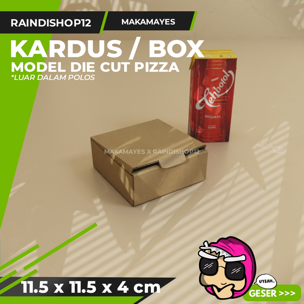 

(MIN 10 PCS) BOX 11.5 X 11.5 X 4 CM KARDUS DIE CUT PIZZA KEMASAN PACKAGING KADO