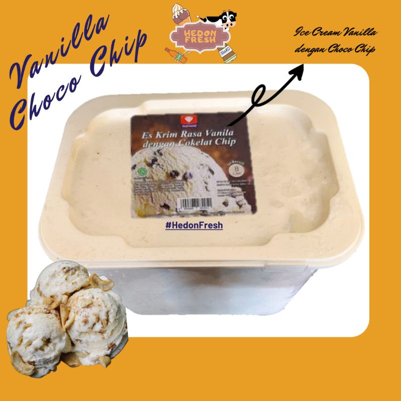 

Ice Cream Diamond Vanilla Chocochips 8 Liter