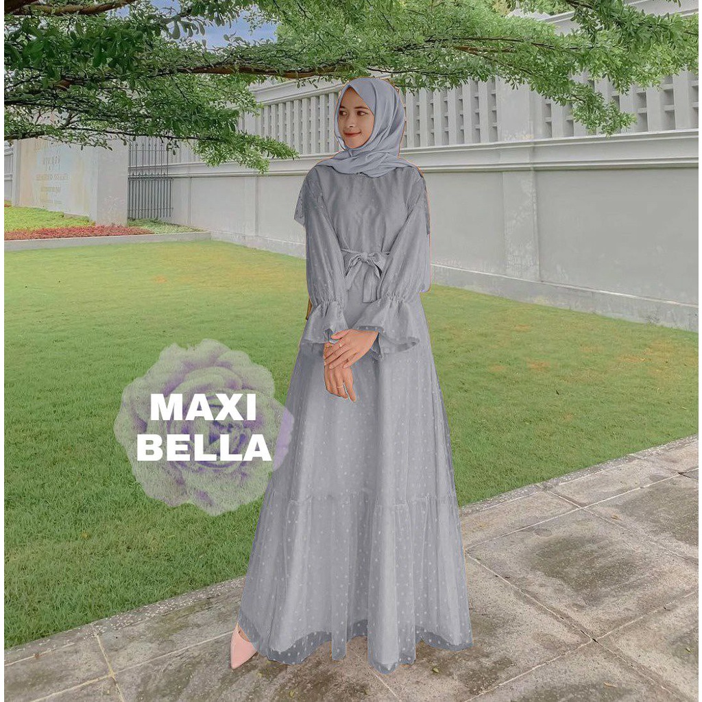 MX BELLA / FASHION GAMIS WANITA TERLARIS / PAKAIAN MUSLIM DRESS BRUKAT MEWAH