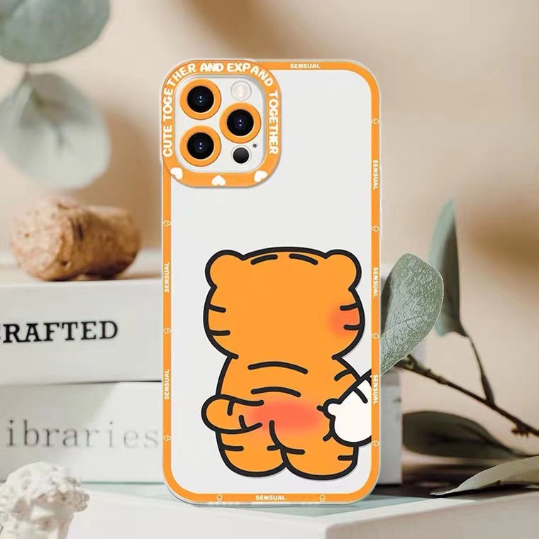 Soft Case Silikon TPU Transparan Motif Harimau Untuk Iphone 13 12 Mini 11 Pro X XS XR XS Max SE 2020 6 6S 7 8 Plus