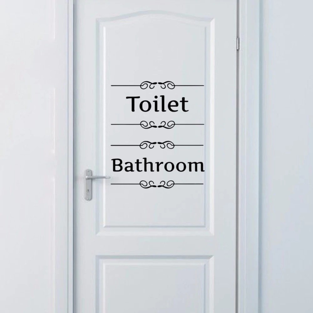 Free Shipping Vintage Wall Sticker Bathroom Decor Toilet Door Vinyl Decal Transfer Vintage Shopee Indonesia