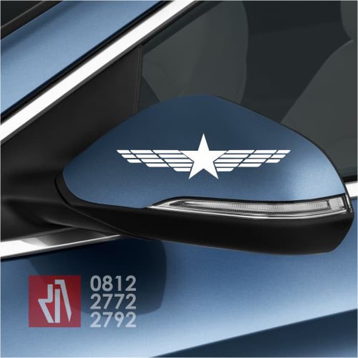 Stiker Mobil Cutting Sticker Keren Wing Star Captain America Spion