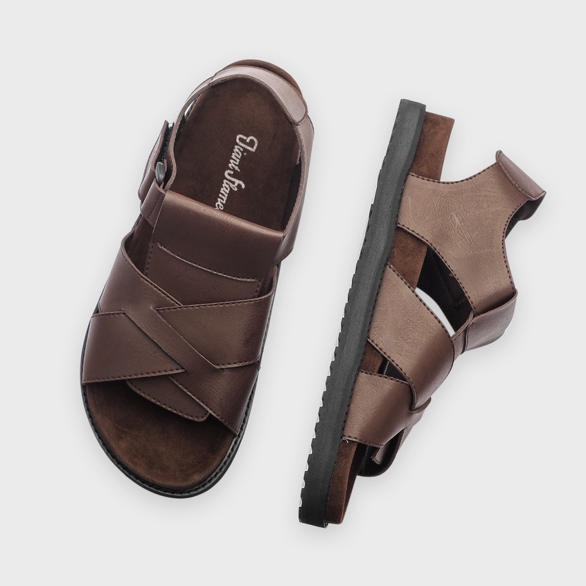 Caster Brown | Sendal Casual Coklat Original Kasual Chunky Pria Cowok Sandal | FORIND x Giant Flames