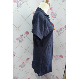  Baju  atasan wanita model polo  warna  biru navy  import murah 