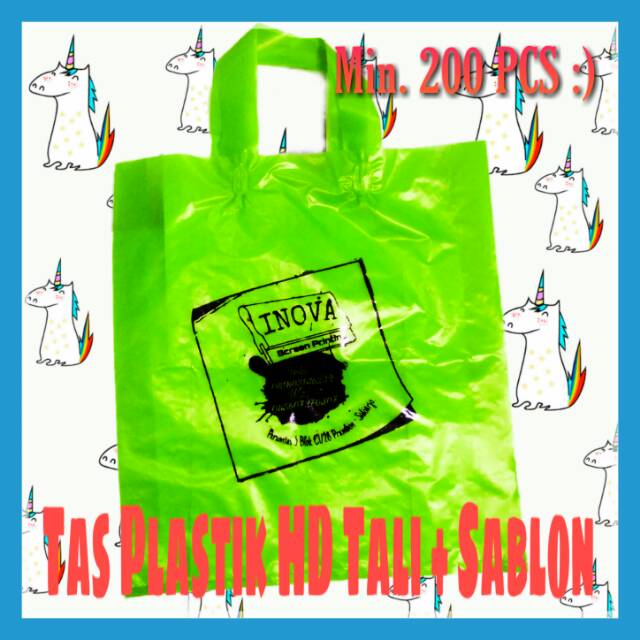 

Sablon plastik shoping bag tali Uk 20x28 cm murah - Plastik Sablon