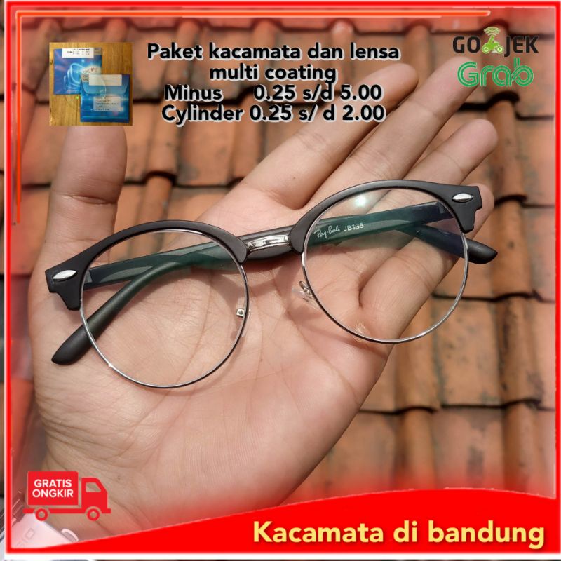 kacamata clubmaster bulat lensa minus multi coating