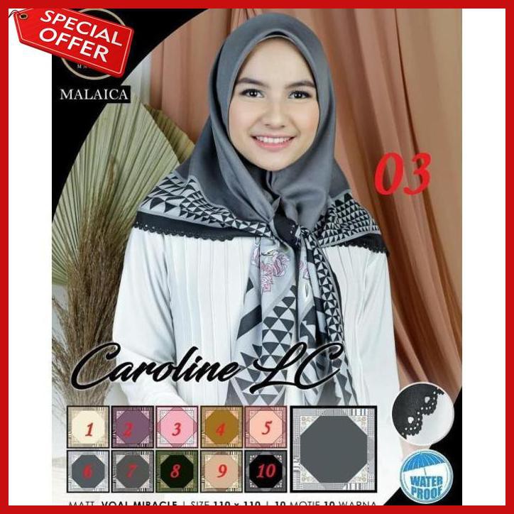 hijab segi empat motif voal laser cut merk malaica berkualitas