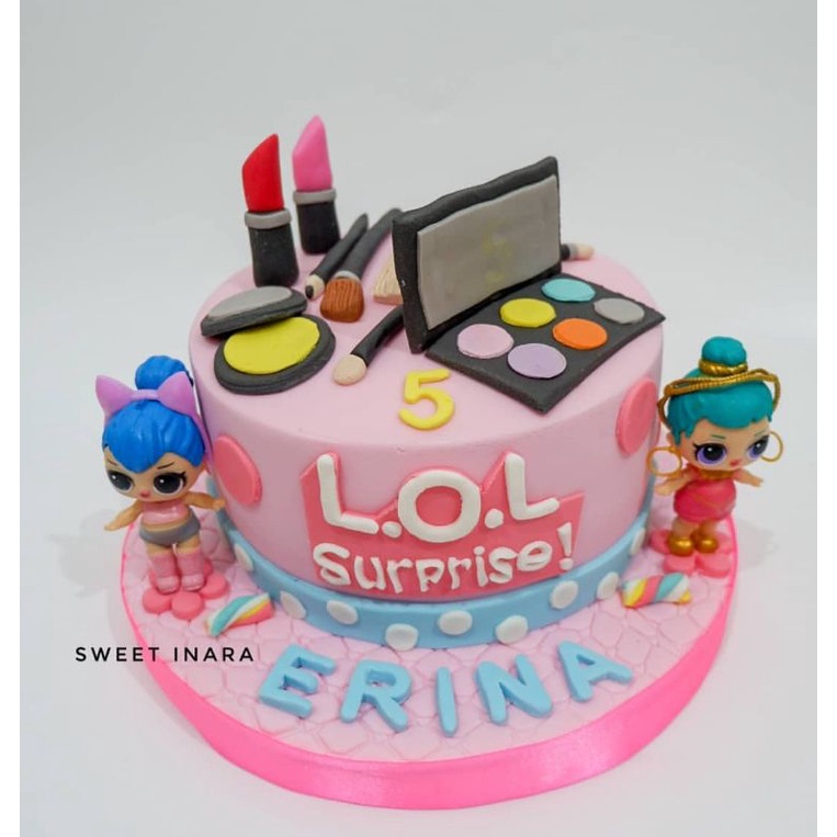 KUE ULANG TAHUN LOL MAKE UP 18CM/ LOL BIRTHDAY CAKE