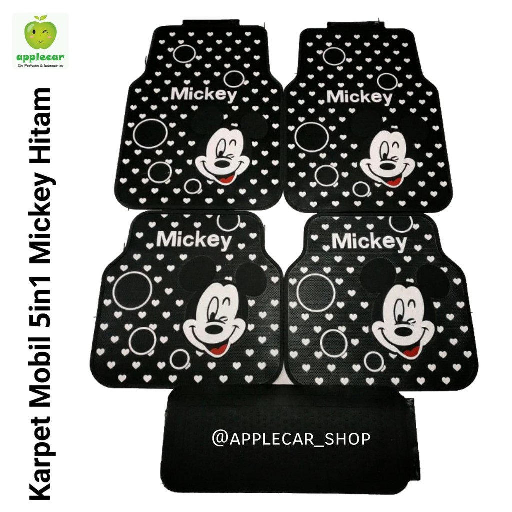 karpet mobil alas kaki mickey Hitam