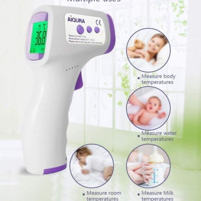 Model Terkini ADZRU AIQURA Thermometer Infrared / Thermometer Gun Pengukur Suhu Tubuh NON CONTACT 87