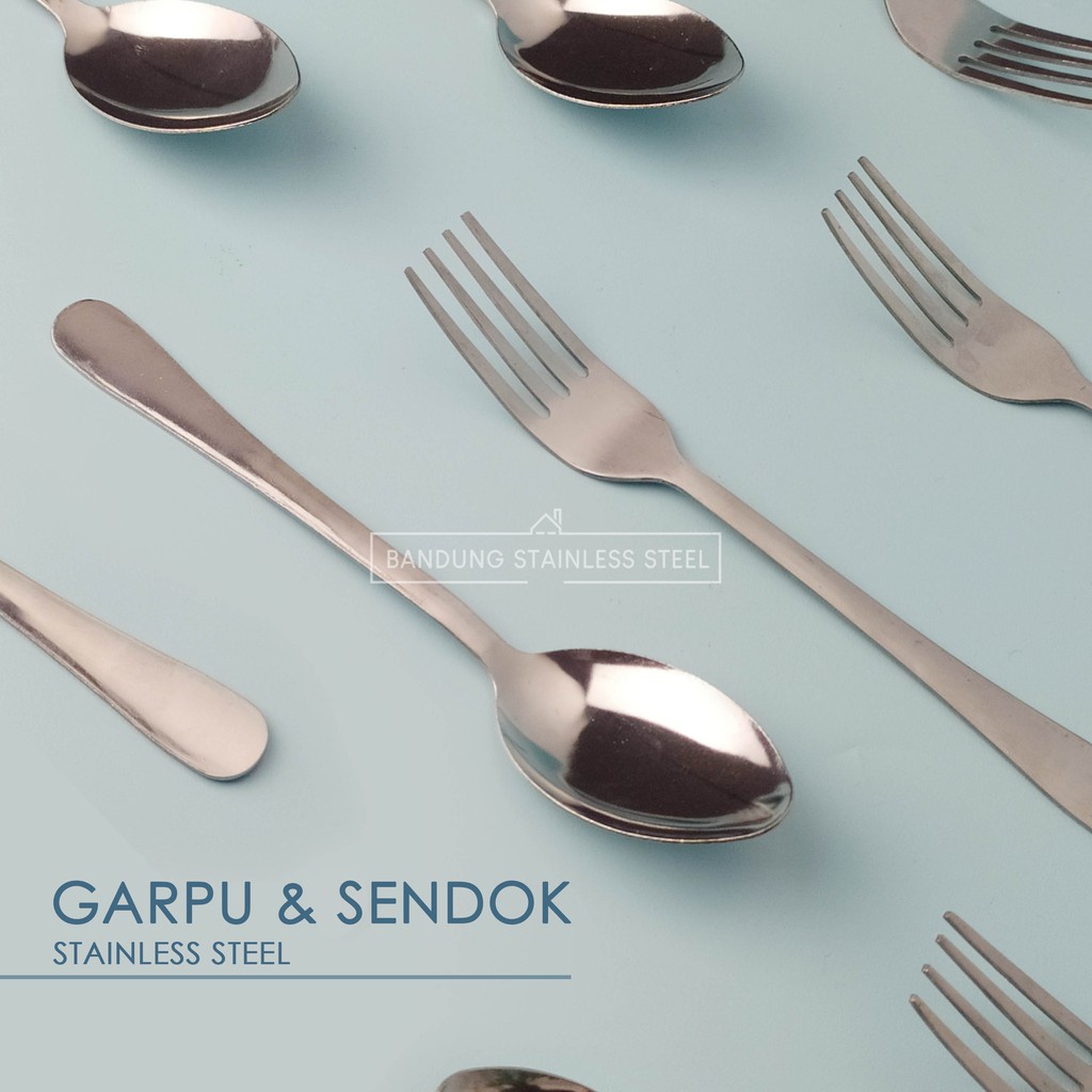 Sendok Garpu Makan Stainless, alat makan set murah 6pcs/pack