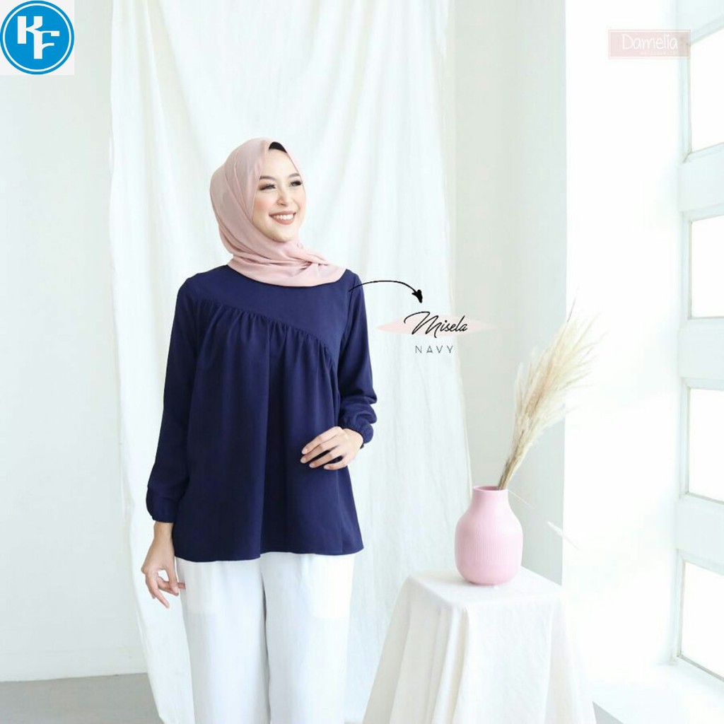 MISELA BLOUSE // ATASAN RAMPEL MOSCREPE