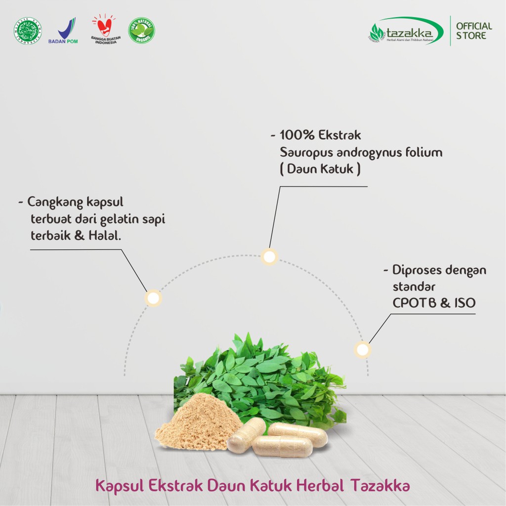 Herbal Khasiat Ampuh Untuk pelancar ASI dengan herba Daun Katuk | Original | Halal