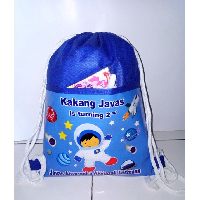 Tas Ultah Ransel Dua kantong Tambah nama dan photo