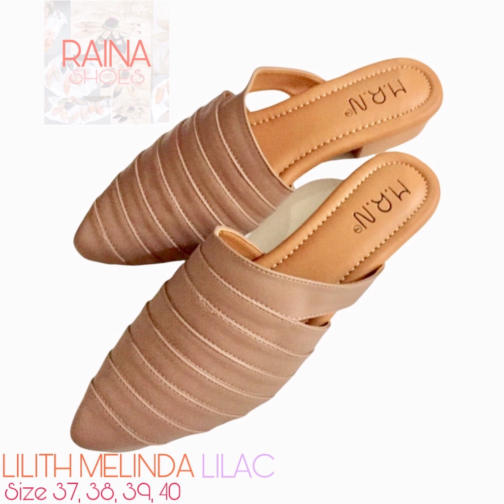 Raina Shoes Sandal Selop Wanita Mules Lilith Melinda Lilac Terbaru COD