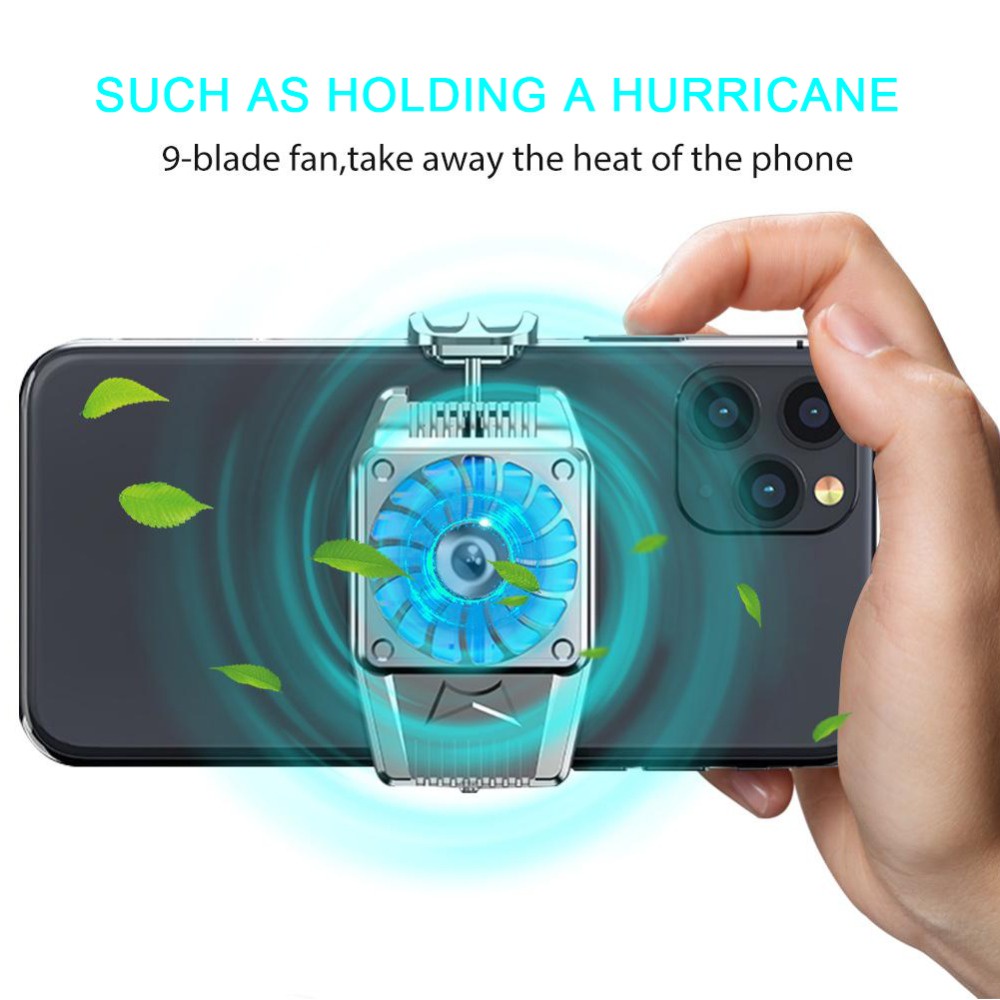 TaffGO Kipas HP Cooling Handphone Game Smartphone Cooling Fan Kipas Pendingin Radiator untuk 5 6 7 6.7 inch Universal Mini Mobile Phone Cooling Fan Radiator Turbo Hurricane Game Cooler Cell Phone Cool Heat Sink For IPhone Samsung Xiaomi Oppo infinix