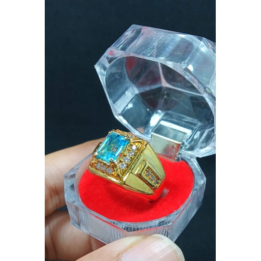 BATU BLUE TOPAZ ASLI NATURAL BESERTA SERTIFIKAT LAB