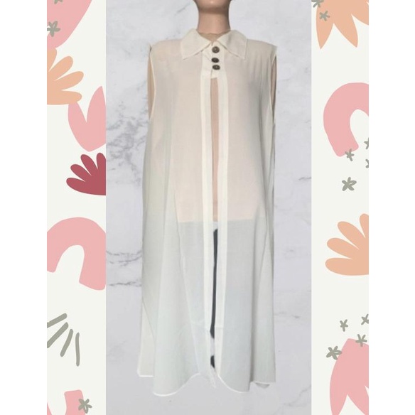 outer ceruty baby doll/Cardigan Ceruty Babydoll/Outer tanpa lengan/Rom