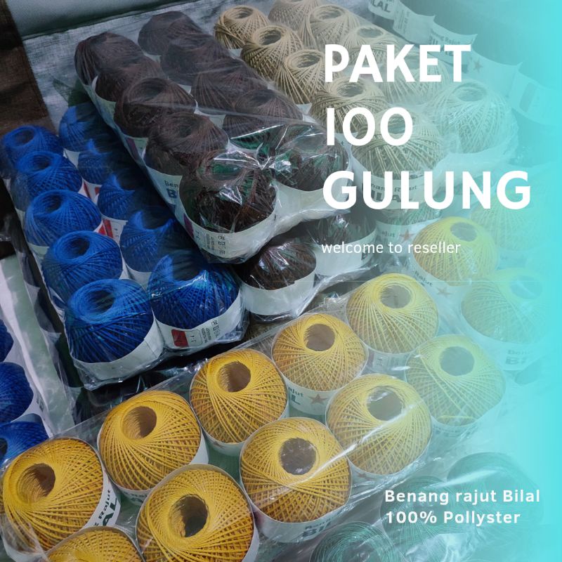 BENANG RAJUT BILAL PER 10 PACK ISI 100 GULUNG