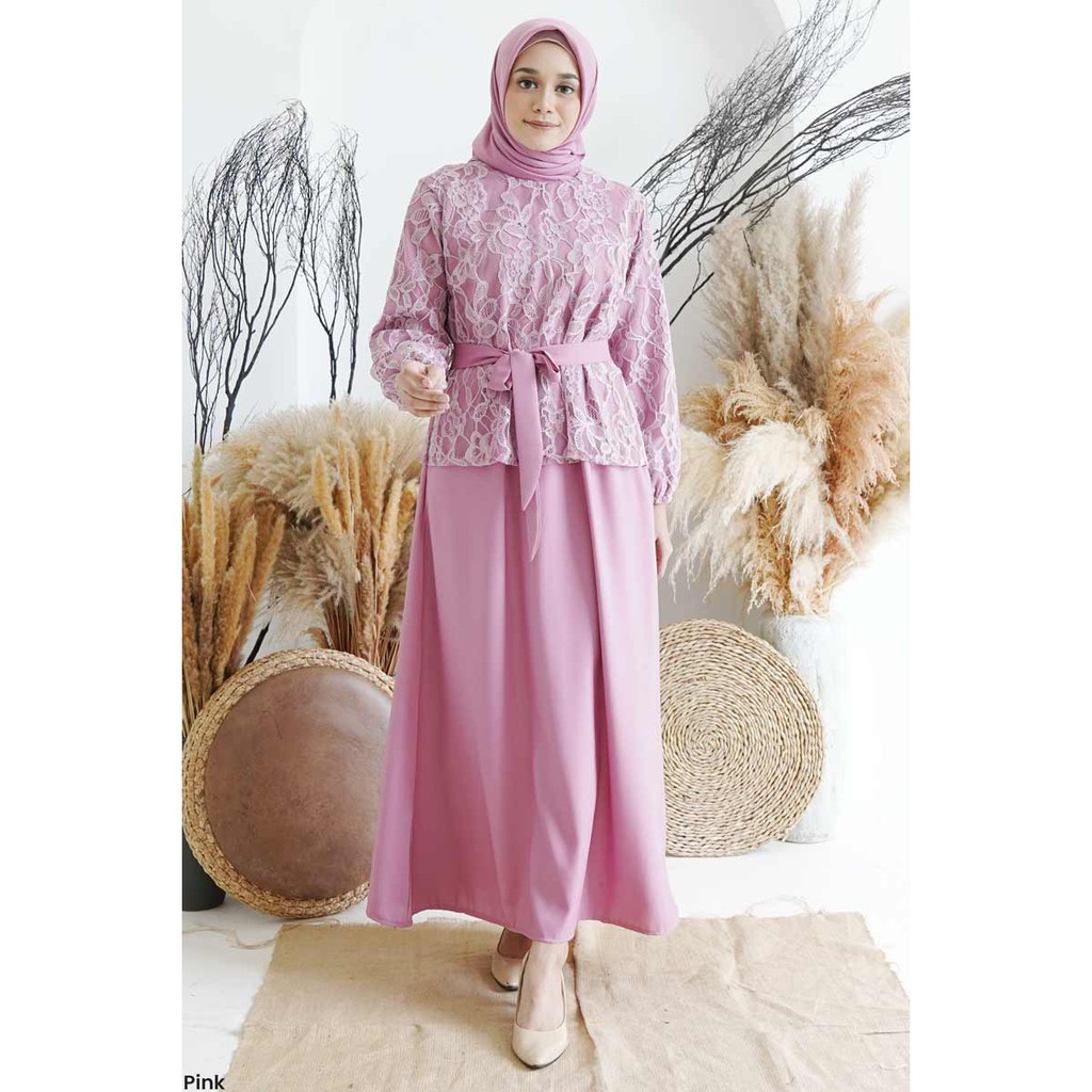 Dress Wanita Brukat Inaya Maxi