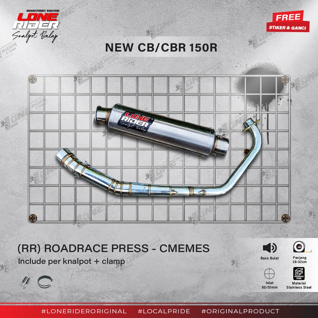 Lone Rider ( RR ) Roadrace Press Series New CB CBR 150R (Original) - Knalpot Racing CB CBR150