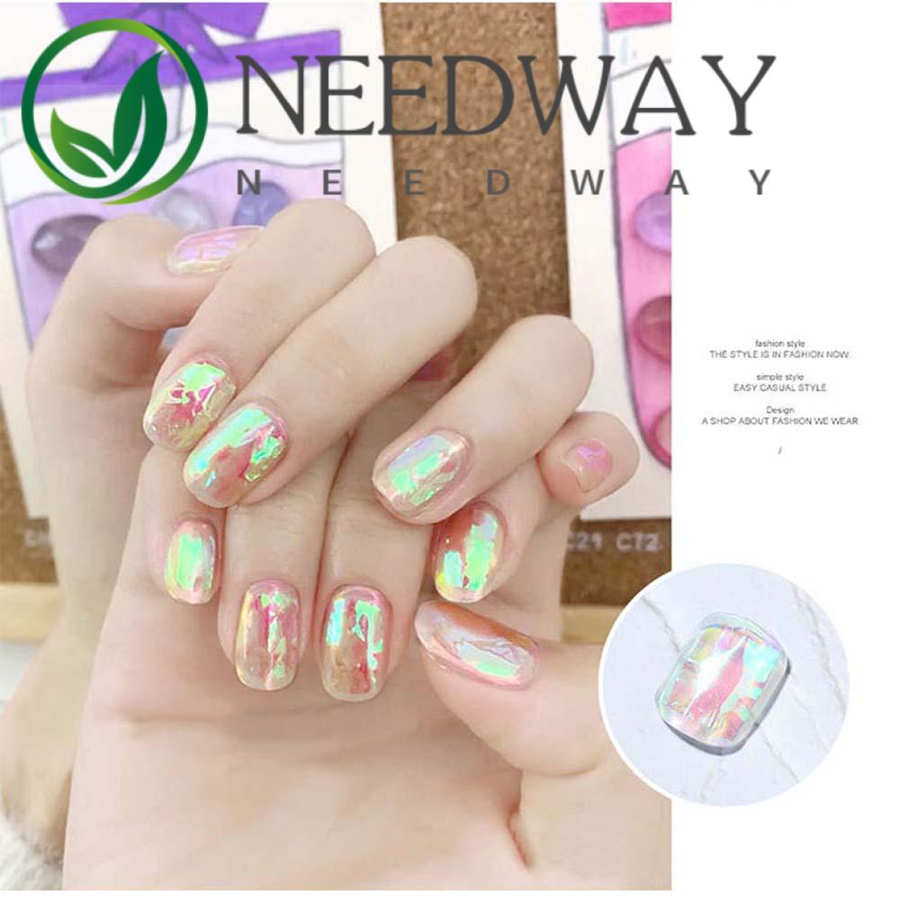 Needway  Stiker Kuku Motif Aurora 5 Warna Untuk Dekorasi Nail Art / Manicure Diy