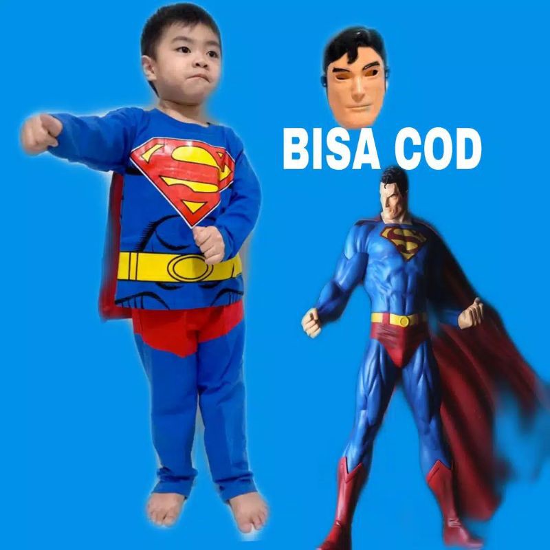 Baju Kostum anak Superman Ada sayap bisa COD / baju anak laki laki superman